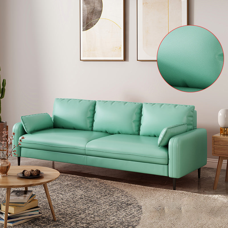 Modern Leather Standard Sofa Stain Resistant Settee with Legs