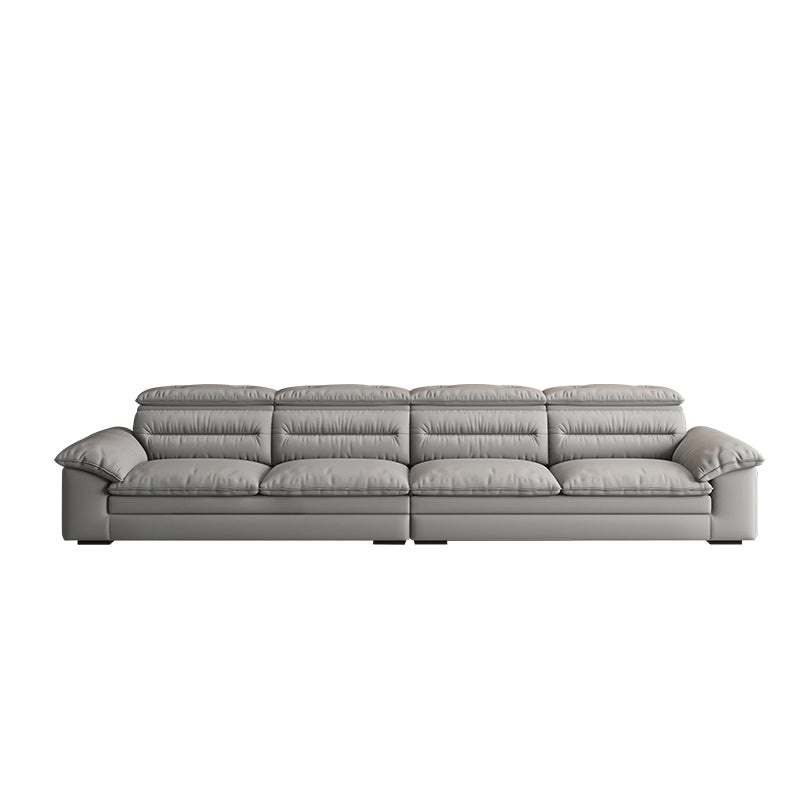 Farmhouse Pillow Top Arm Sofa Gray Down Fill Cushions Seating