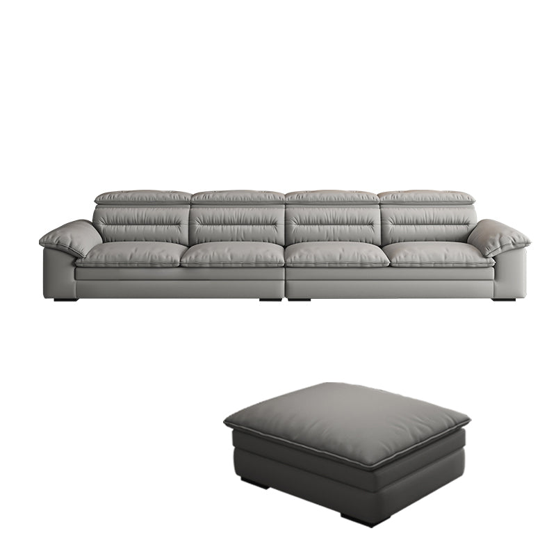 Farmhouse Pillow Top Arm Sofa Gray Down Fill Cushions Seating