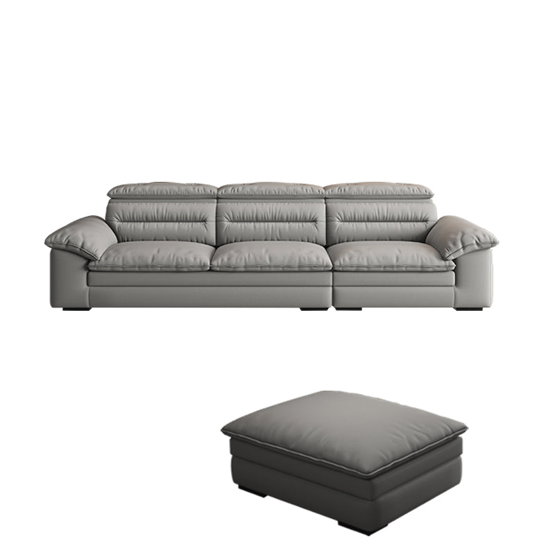 Farmhouse Pillow Top Arm Sofa Gray Down Fill Cushions Seating