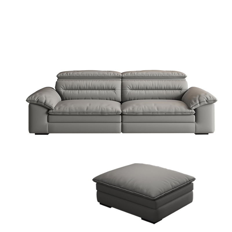 Farmhouse Pillow Top Arm Sofa Gray Down Fill Cushions Seating