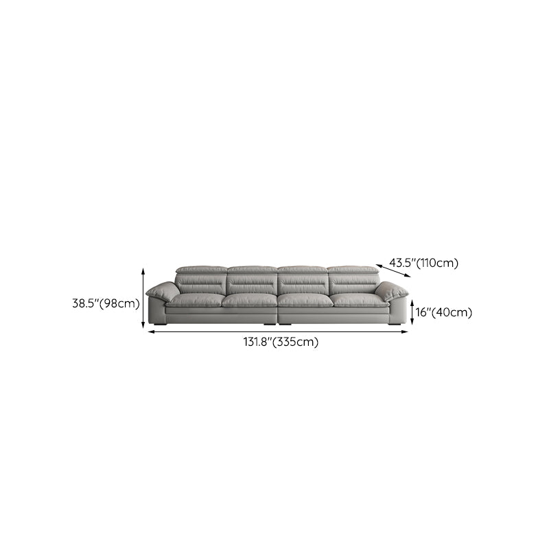 Farmhouse Pillow Top Arm Sofa Gray Down Fill Cushions Seating