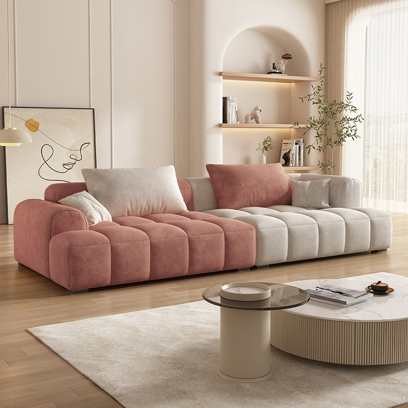 Contemporary Flannel Seating Living Room Loveseat with Pillows
