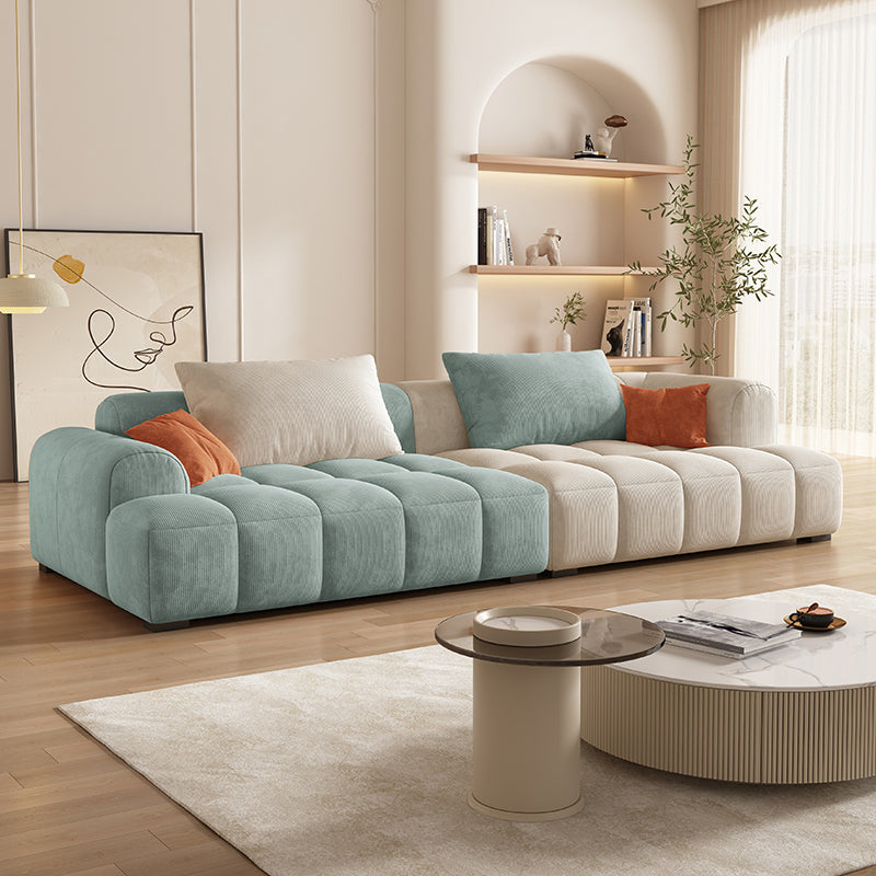 Contemporary Flannel Seating Living Room Loveseat with Pillows