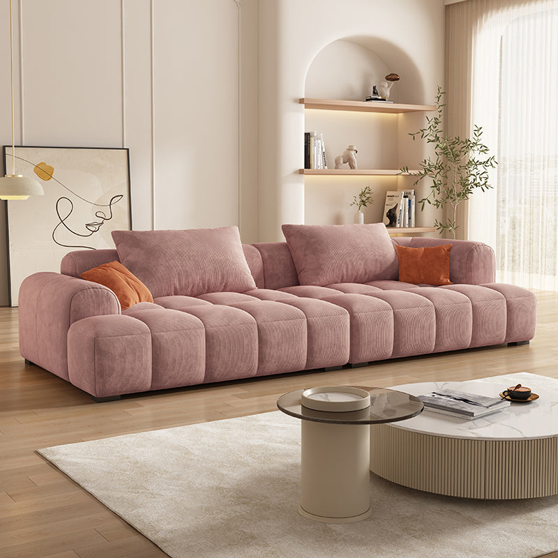 Contemporary Flannel Seating Living Room Loveseat with Pillows