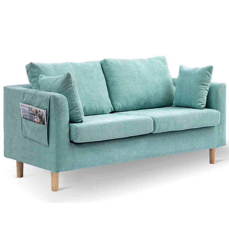 Modern Square Arm Standard Sofa Wooden Settee for Living Room