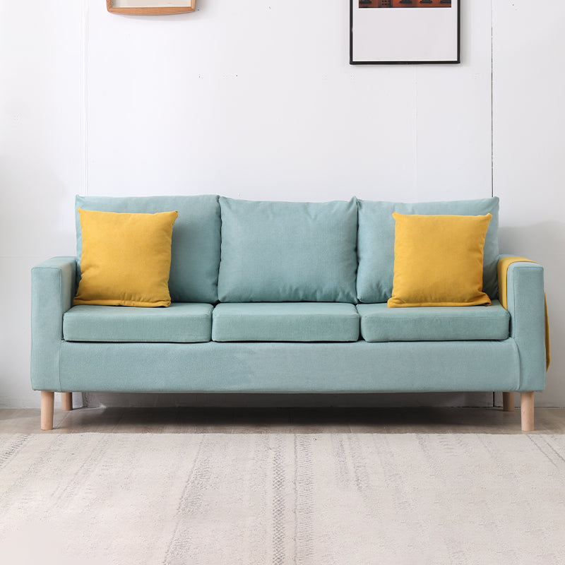 Modern Square Arm Standard Sofa Wooden Settee for Living Room