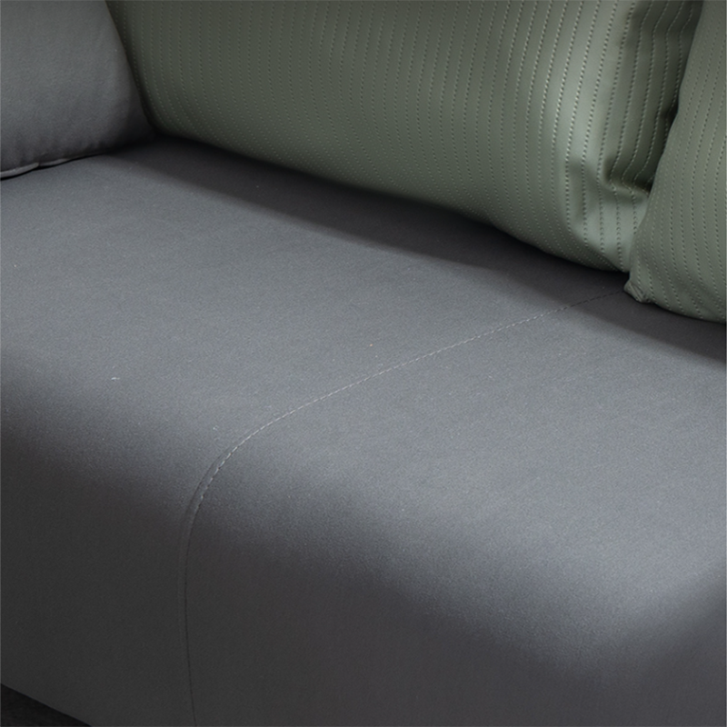 Contemporary Sofa with 2 Pillows Square Arm Living Room Seating