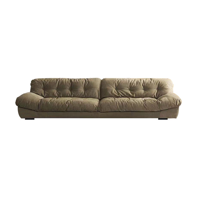 Armless Standard Sofa Tufted Split-Back Green Settee for Living Room