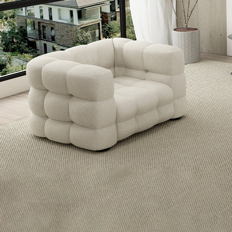 35" Wide Scandinavian Sofa Bed White Fabric Seating with Pillows