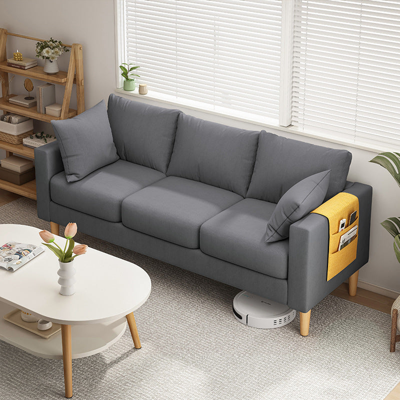 Square Arm Standard Sofa Pillows Included Settee with Metal Legs