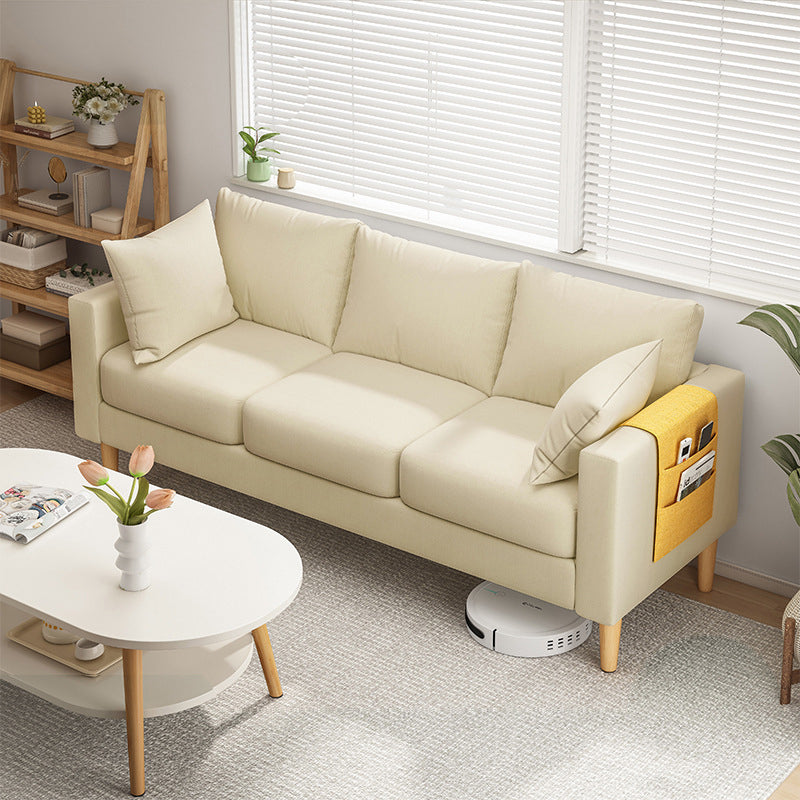 Square Arm Standard Sofa Pillows Included Settee with Metal Legs
