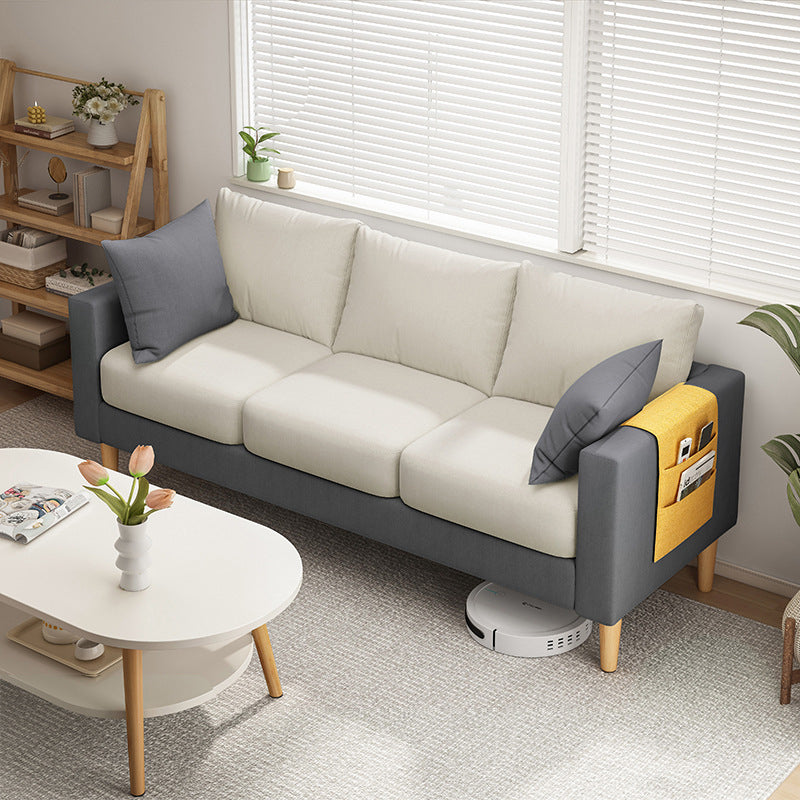 Square Arm Standard Sofa Pillows Included Settee with Metal Legs
