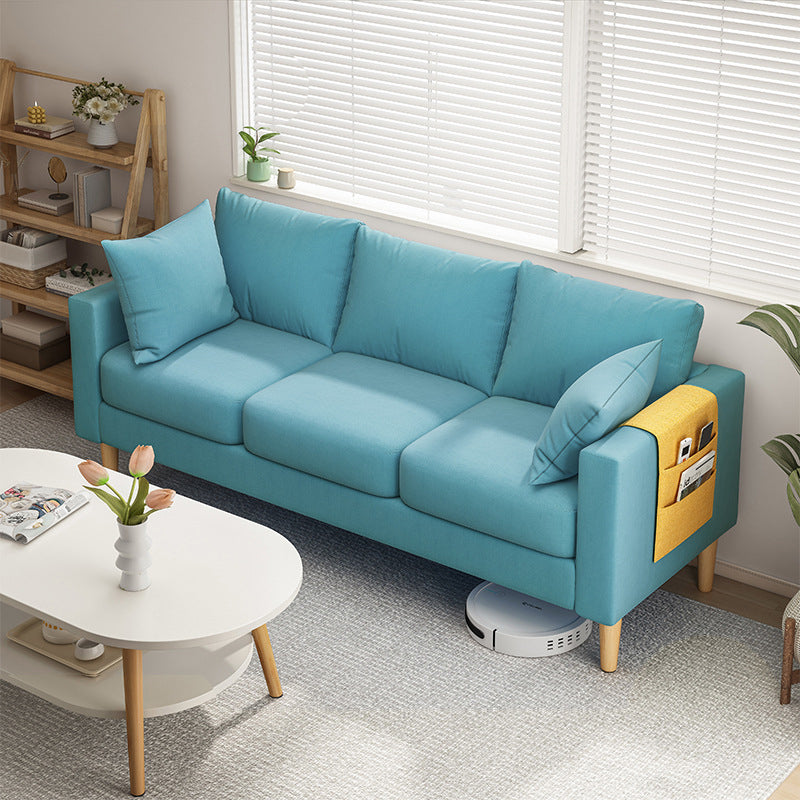 Square Arm Standard Sofa Pillows Included Settee with Metal Legs