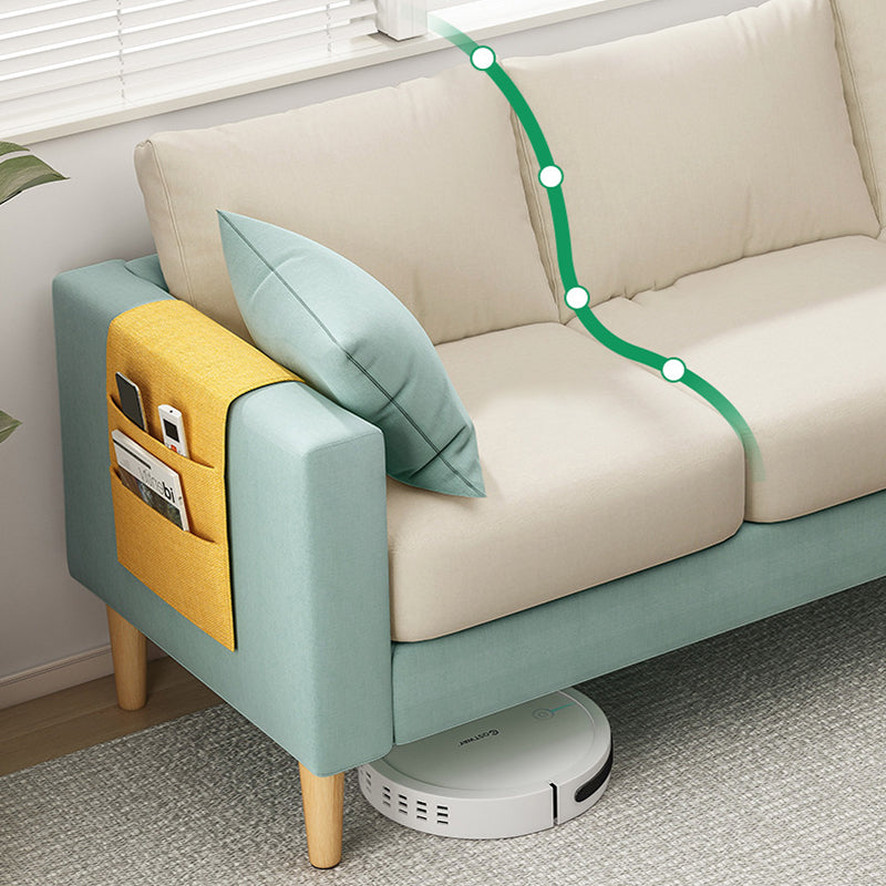 Square Arm Standard Sofa Pillows Included Settee with Metal Legs