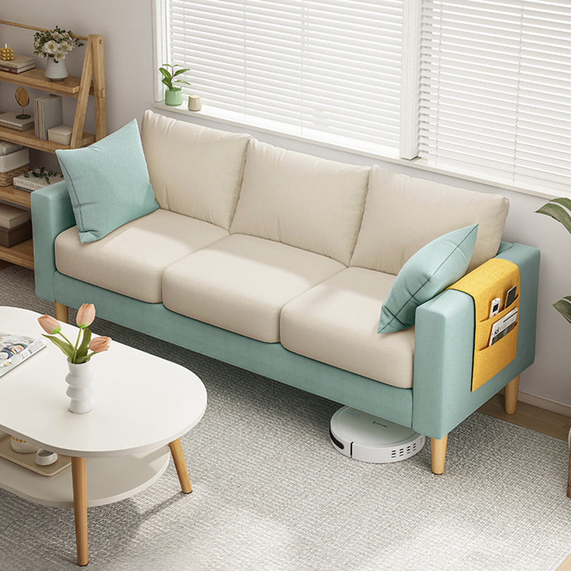 Square Arm Standard Sofa Pillows Included Settee with Metal Legs