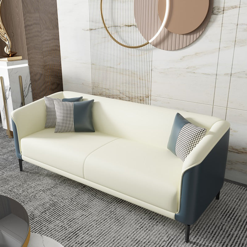Contemporary Faux Leather Tight Back Flared Arm Living Room Seating