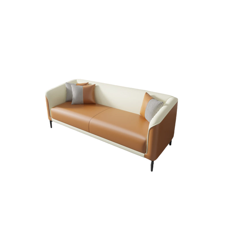 Contemporary Faux Leather Tight Back Flared Arm Living Room Seating