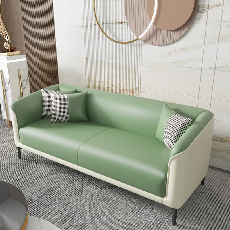 Contemporary Faux Leather Tight Back Flared Arm Living Room Seating