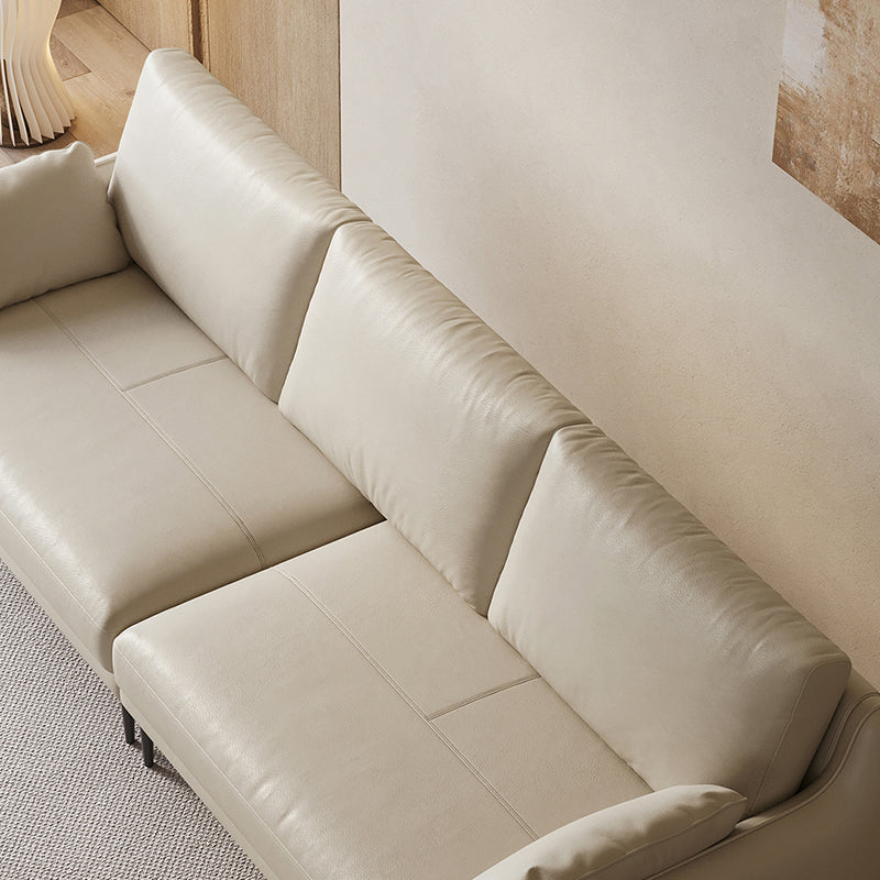 Genuine Leather Pillow Back Sofa 31.49" H Pillow Top Arm Sofa