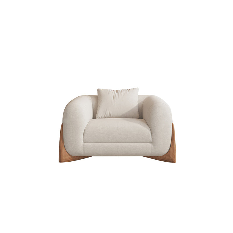 Contemporary 29.52" H Pillow Back Sofa Solid Color Tuxedo Arm Sofa