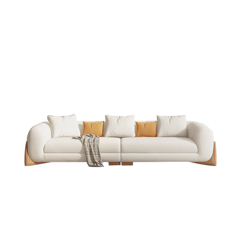 Contemporary 29.52" H Pillow Back Sofa Solid Color Tuxedo Arm Sofa