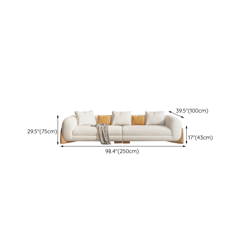 Contemporary 29.52" H Pillow Back Sofa Solid Color Tuxedo Arm Sofa