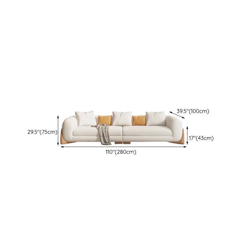 Contemporary 29.52" H Pillow Back Sofa Solid Color Tuxedo Arm Sofa
