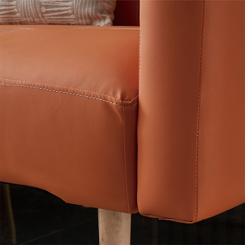 Contemporary Tufted Square Arm Living Room Faux Leather with Storage Seating