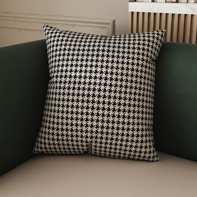 Wooden Square Arms Sofa Pillows Included Back Settee with Metal Legs