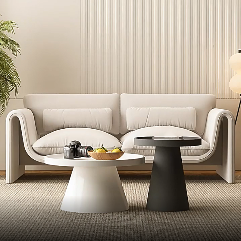 Stationary Solid Color Settee Modern Standard Sofa for Living Room