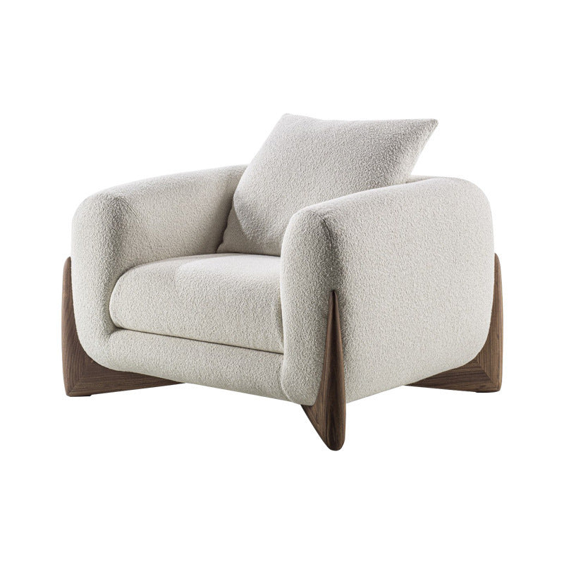 Contemporary Solid Color Settee Foam Single Cushion Seat Sofa for Living Room