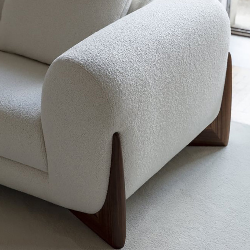 Contemporary Solid Color Settee Foam Single Cushion Seat Sofa for Living Room