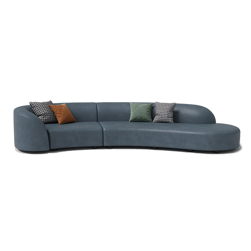Solid Color Stain Resistant Sofa Contemporary Curved Loveseat for Apartment