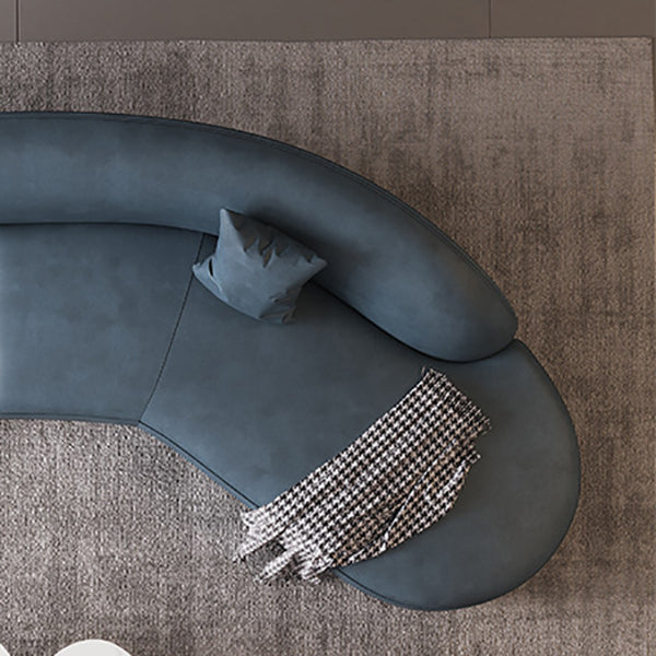 Solid Color Stain Resistant Sofa Contemporary Curved Loveseat for Apartment