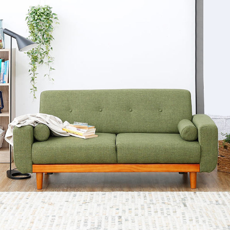 Modern Square Arm Sofa Stain Resistant Fabric Settee for Bonus Room