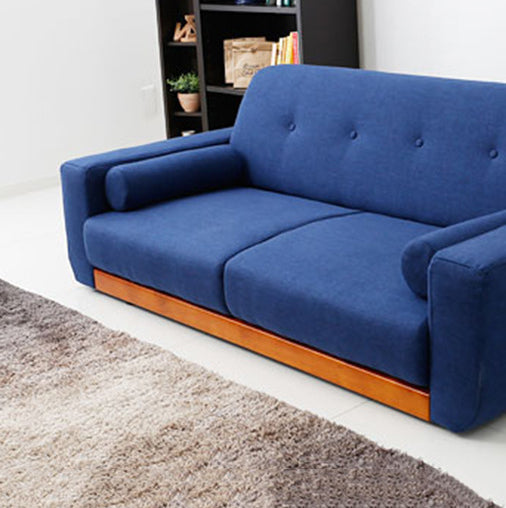 Modern Square Arm Sofa Stain Resistant Fabric Settee for Bonus Room
