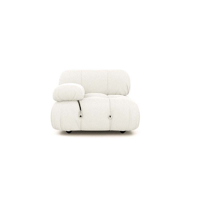 Foam Scratch Resistant Settee White Tight Seat Sofa with Nailhead