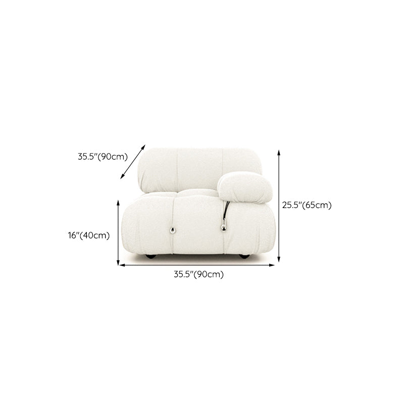 Foam Scratch Resistant Settee White Tight Seat Sofa with Nailhead