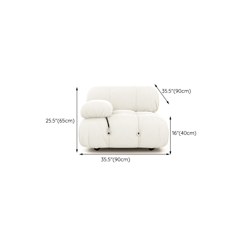 Foam Scratch Resistant Settee White Tight Seat Sofa with Nailhead