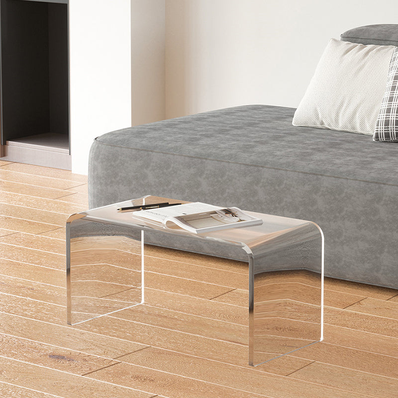 Modernistic Plastic Square Side End Table Modern Sled Sofa Side Accent Table