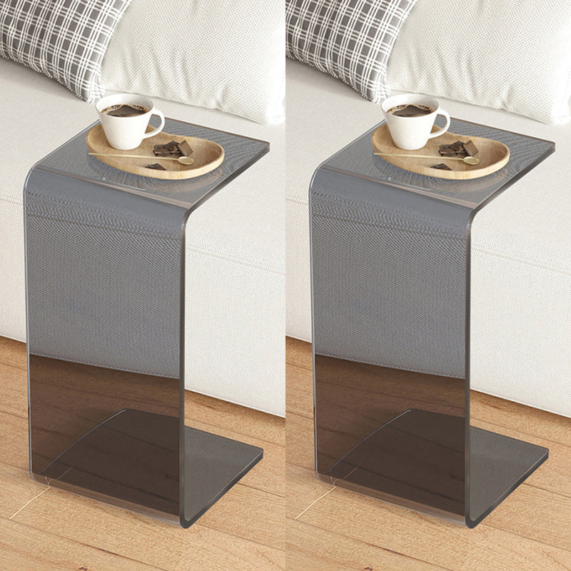 Modernistic Plastic Square Side End Table Modern Sled Sofa Side Accent Table