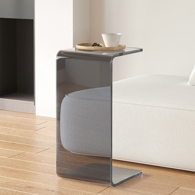 Modernistic Plastic Square Side End Table Modern Sled Sofa Side Accent Table