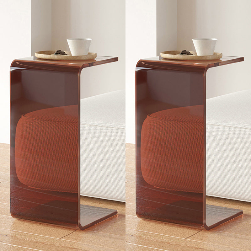 Modernistic Plastic Square Side End Table Modern Sled Sofa Side Accent Table