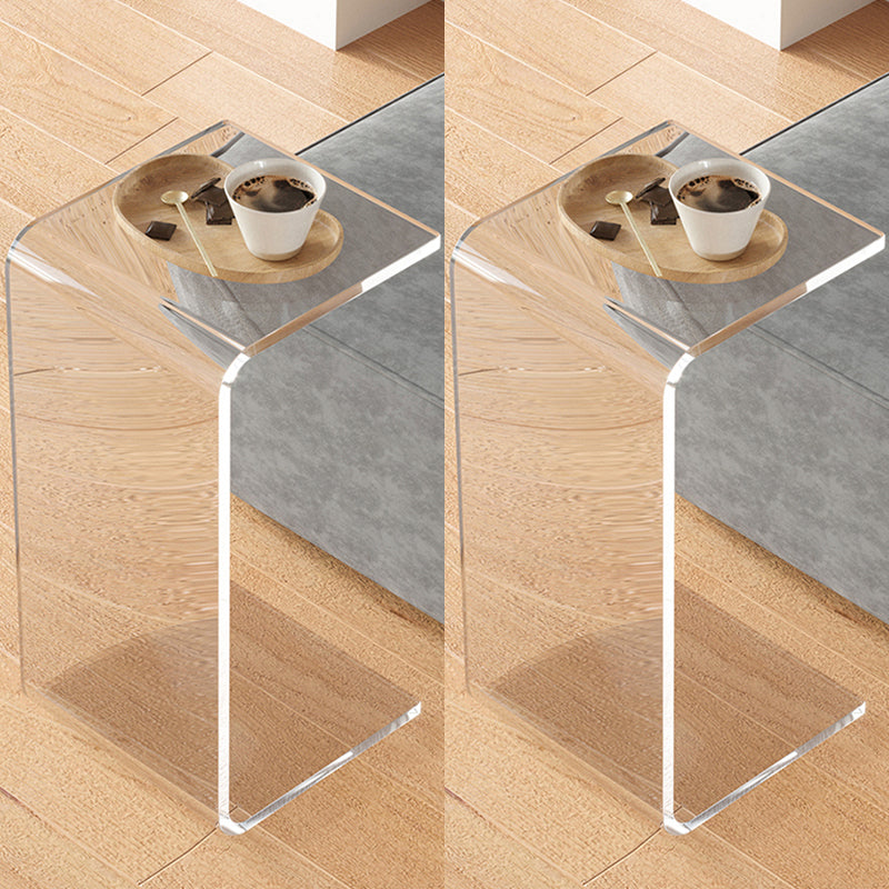 Modernistic Plastic Square Side End Table Modern Sled Sofa Side Accent Table