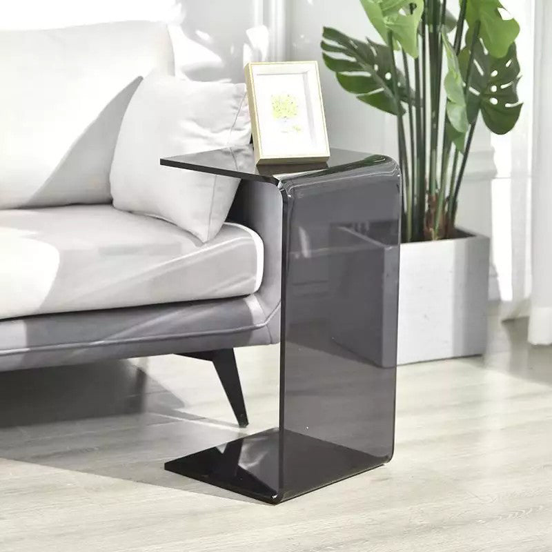Modernistic Plastic Square Side End Table Modern Sled Sofa Side Accent Table