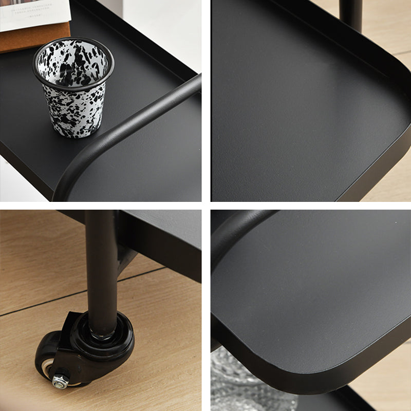 Tray Top Double Tier End Table Rectangular End Slide Table with Storage