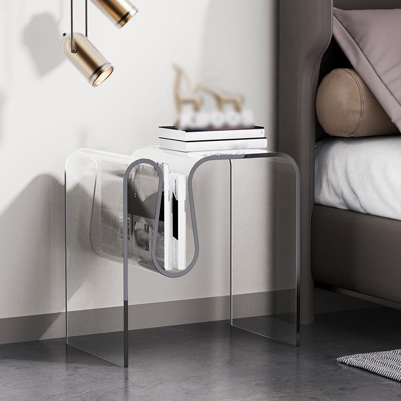 Unique Shape Side End Snack Table Acrylic Living Room Corner Table