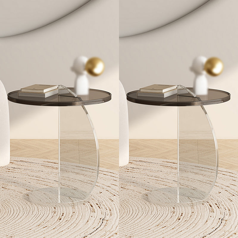 Contemporary Round Side End Table Plastic Pedestal Sofa Side Accent Table