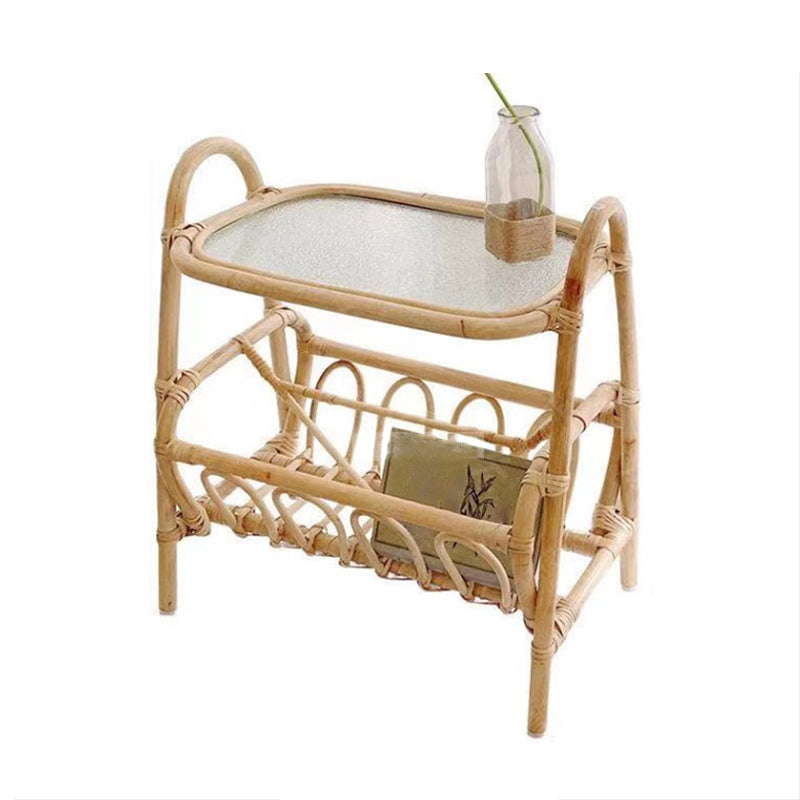 Wooden Sofa Side Accent Table Asian Style Living Room Side End Snack Table